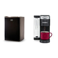 Compact Single Door Mini Fridge with Freezer, 2.5 Cubic Feet, Black & Single Serve K-Cup Pod Coffee Maker, Black R69740