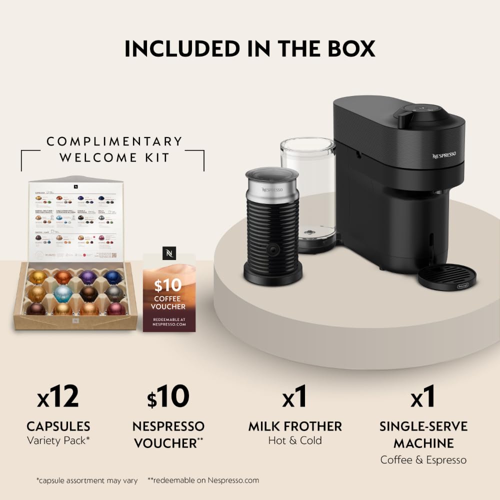 Liquorice Black Coffee Machine with Milk Frother I1533