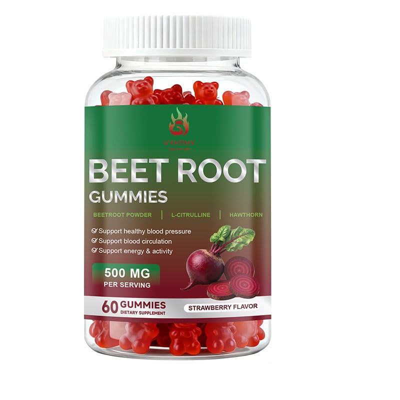 Beet Root Gummies 60 Chews Vegan Non-GMO Gluten Free Supplement D310