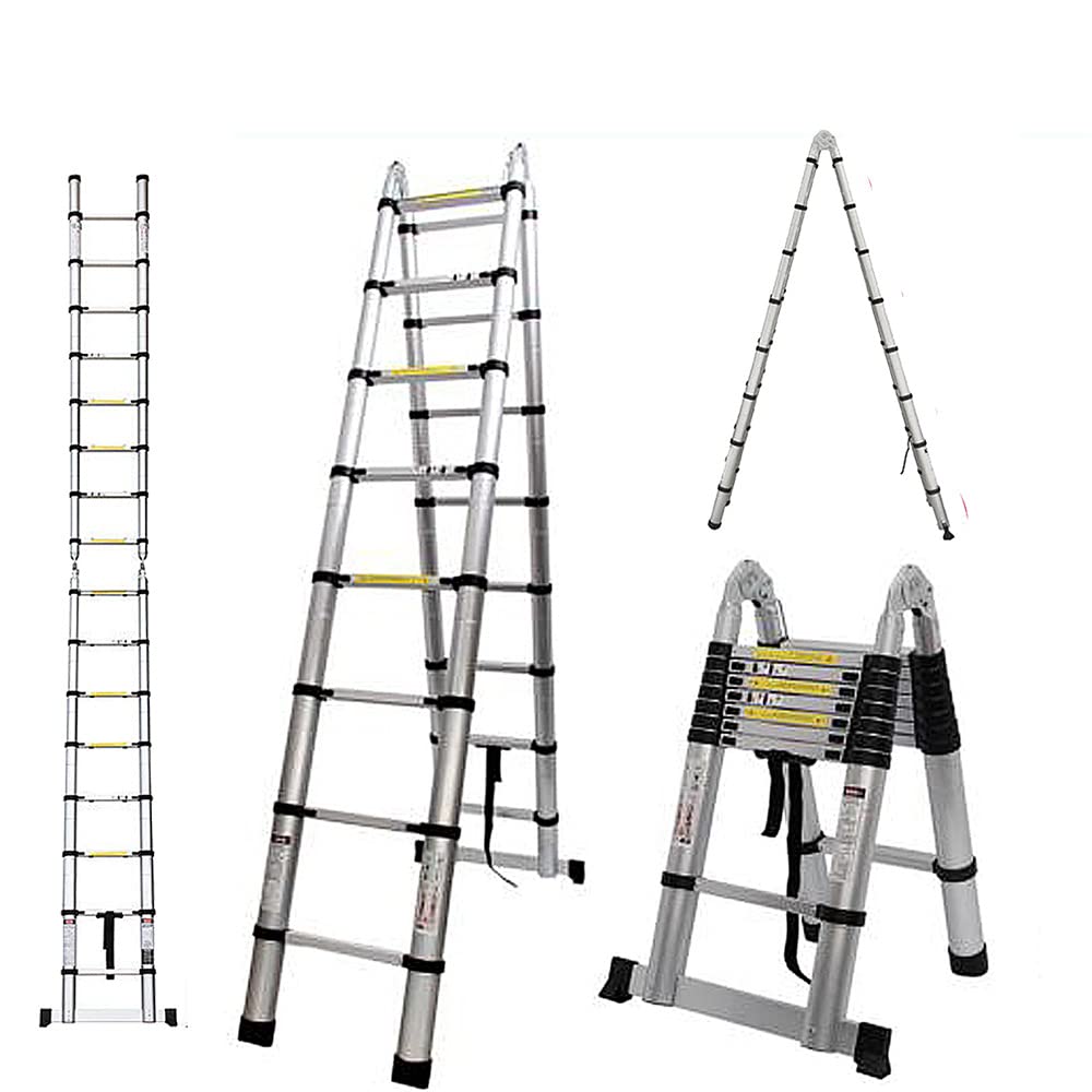Aluminum Telescopic Extension Ladder 8.5ft-20.3ft Non-Slip V10627