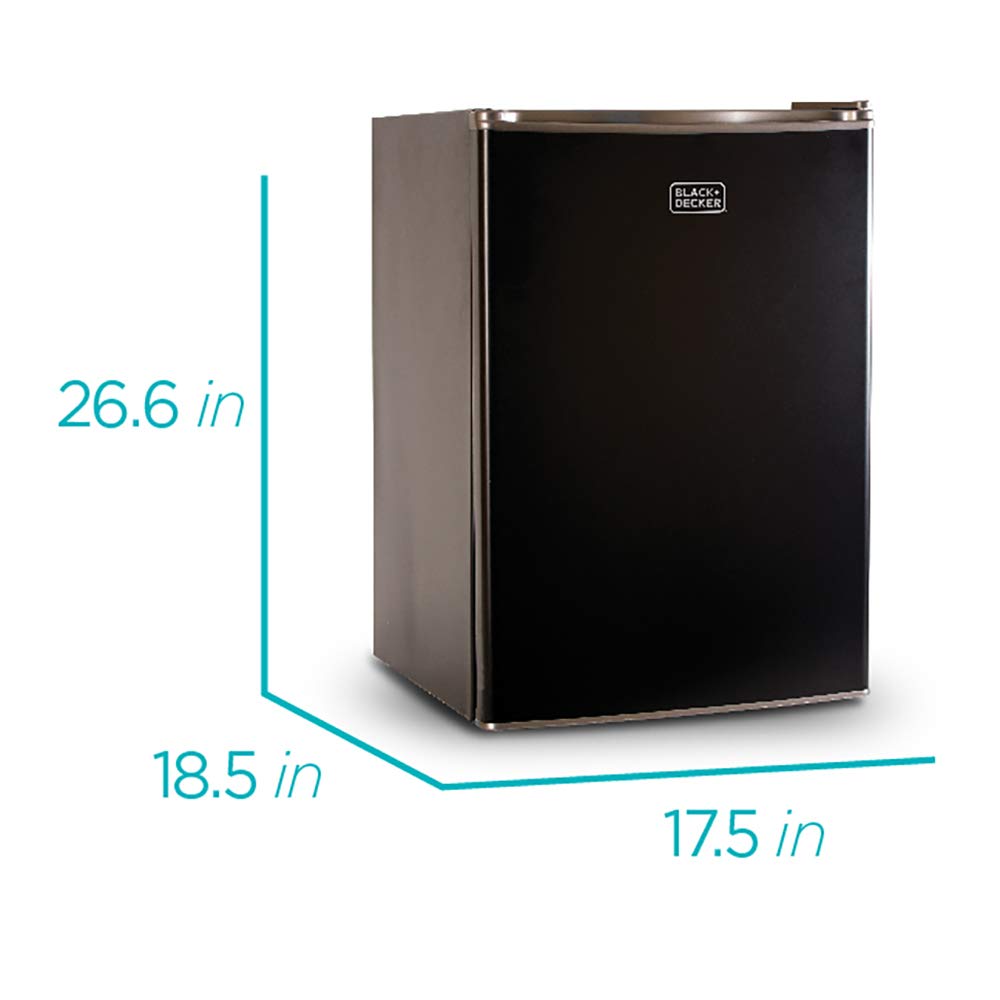 Compact Single Door Mini Fridge with Freezer, 2.5 Cubic Feet, Black & Single Serve K-Cup Pod Coffee Maker, Black R69740