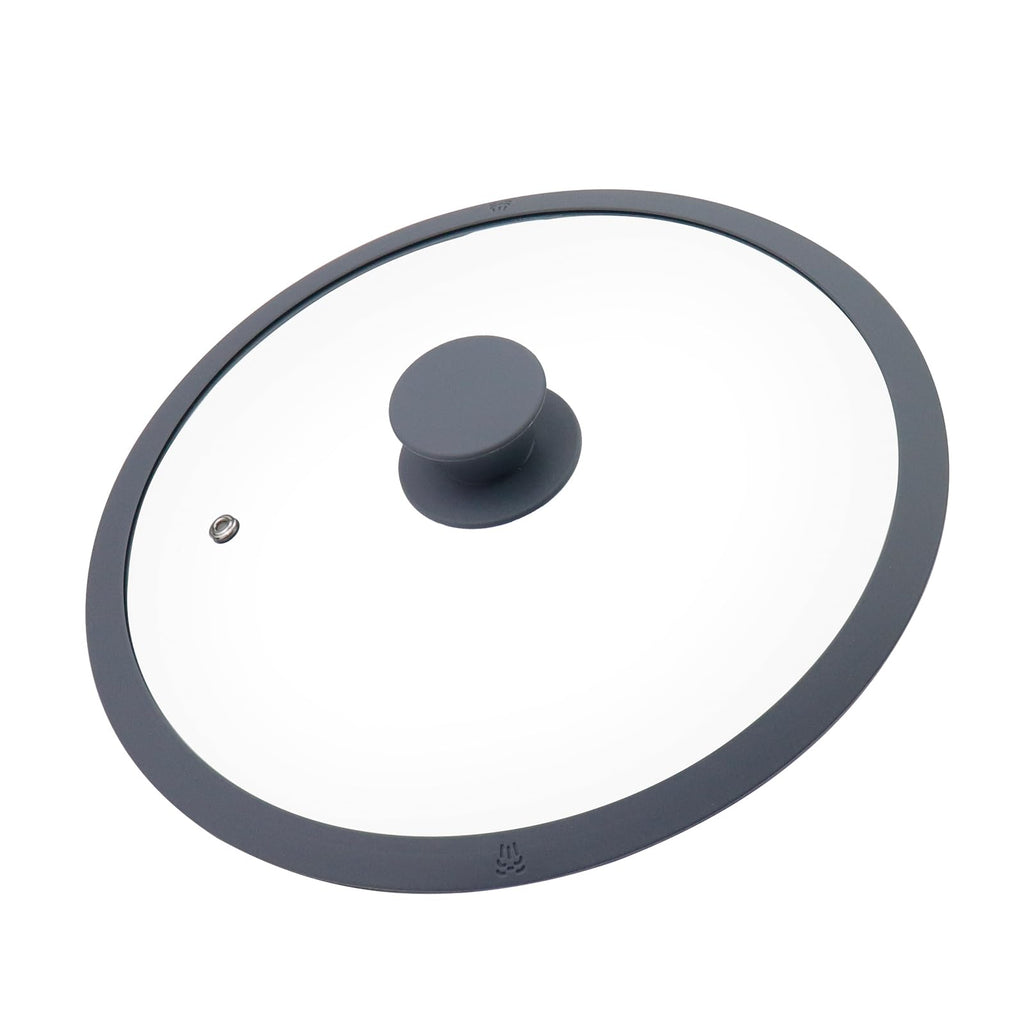 10.5" Round Tempered Glass Lid with Silicone Rim N419
