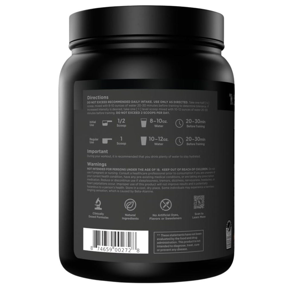 Sugar Free Pre Workout with Beta Alanine, Citrulline Malate & Caffeine, 30 Servings F5267