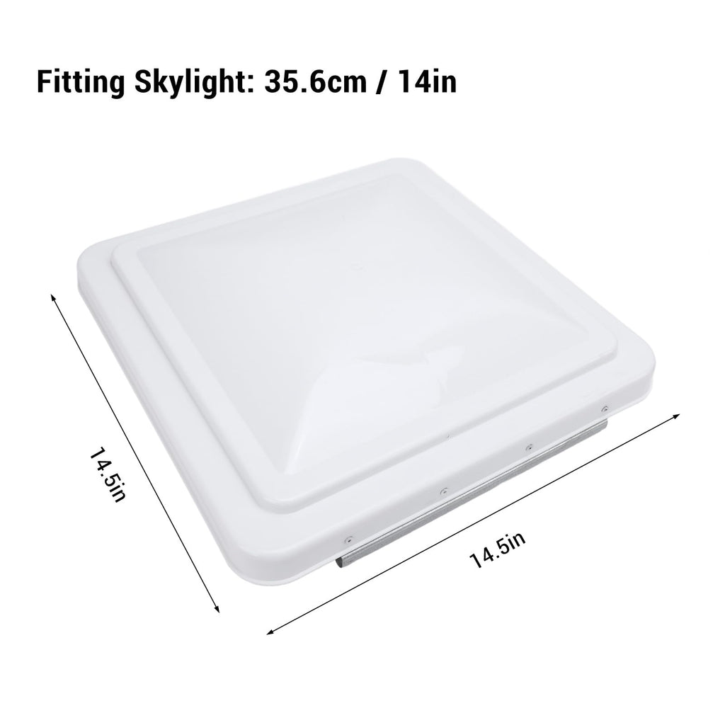 2 Pack 14 Inch White Polypropylene RV Roof Vent Cover A8807