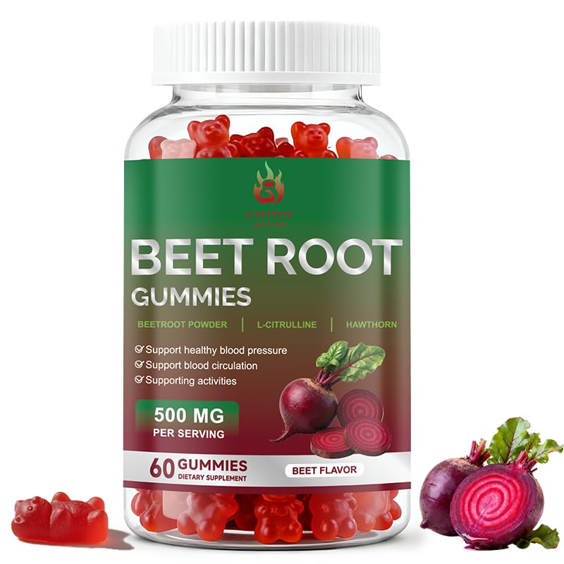 Beet Root Gummies 60 Chews Vegan Non-GMO Gluten Free Supplement D310