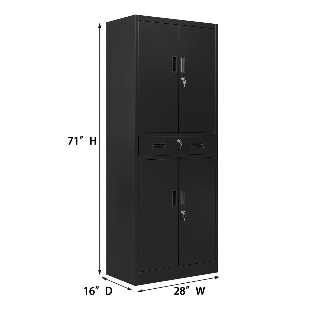 Metal Locking Storage Cabinet with Adjustable Shelves and 1 Drawer N536764