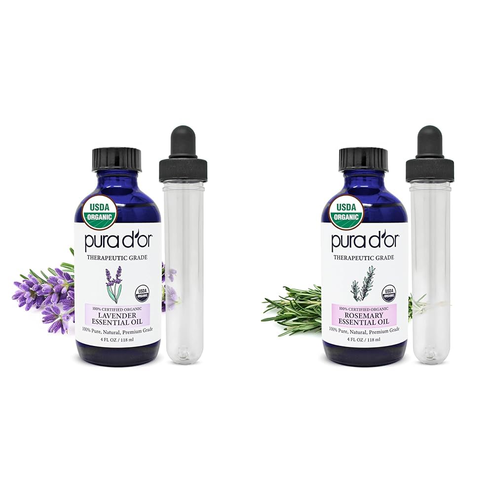 Organic Lavender & Rosemary Essential Oils Bundle 4oz Each T68480