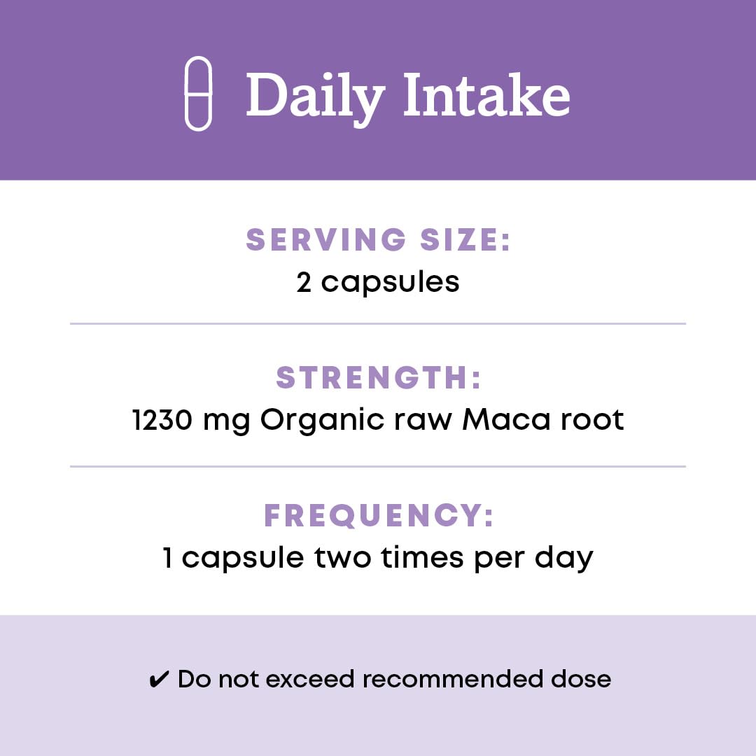 Organic Maca Root Herbal Supplement, 90 Count X905