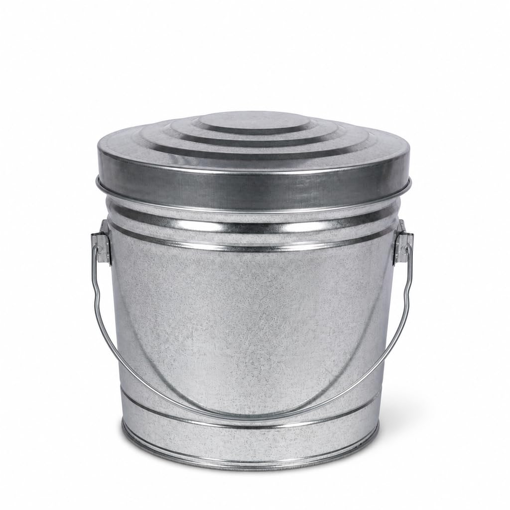 6 Gallon Galvanized Steel Can with Locking Lid I1265