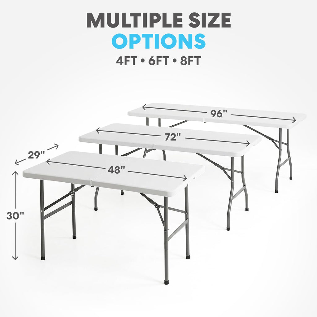 White 6FT Foldable Table 2-Pack Y3376
