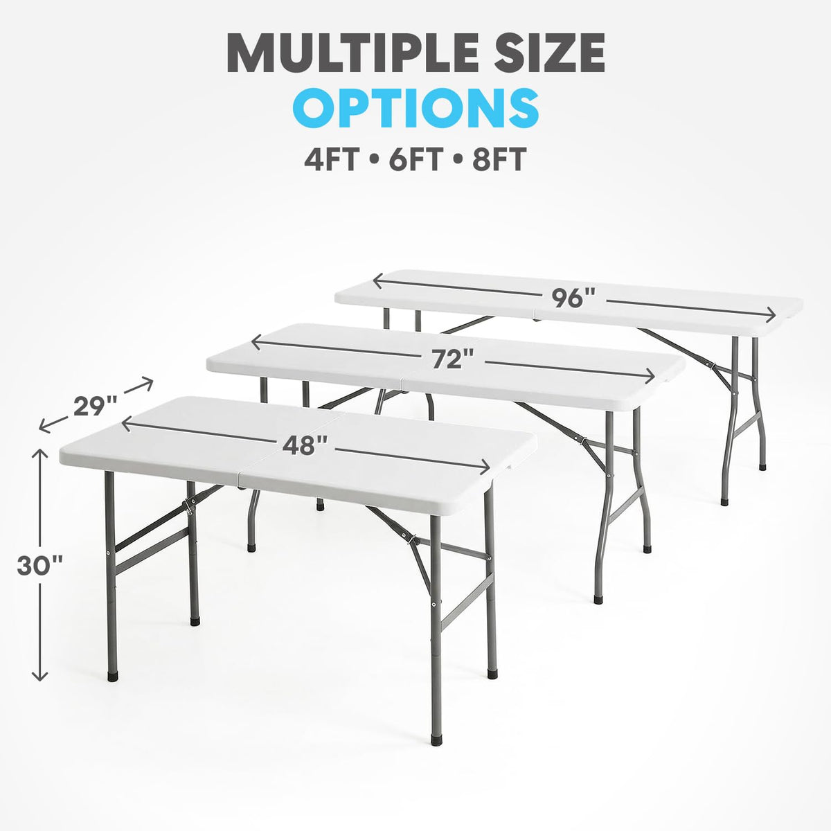 White 6FT Foldable Table 2-Pack Y3376