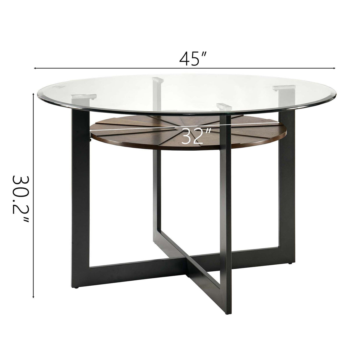 45 inch Round Glass Dining Table Set for 4 with Chairs I41644
