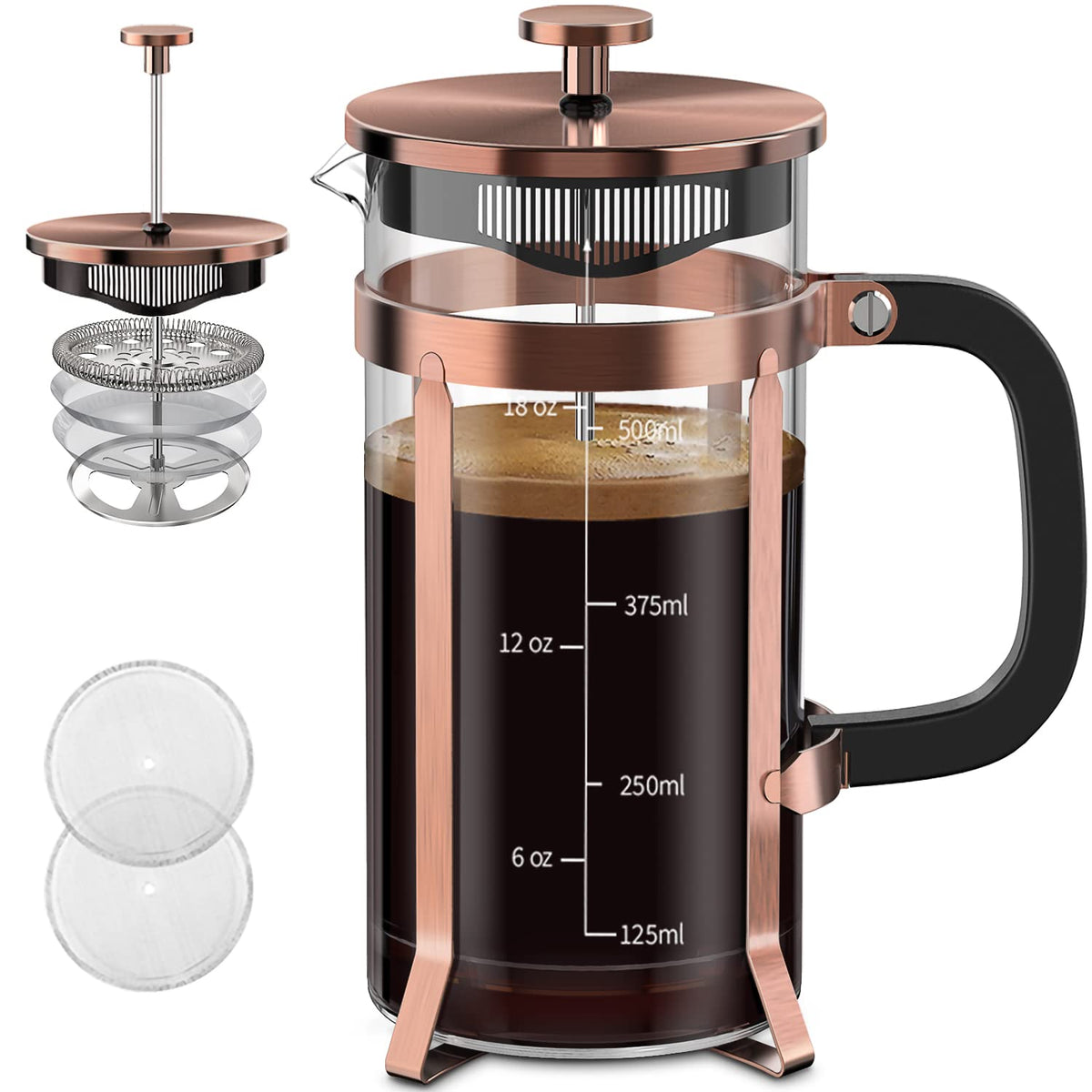 French Press Coffee Maker Borosilicate Glass S94757