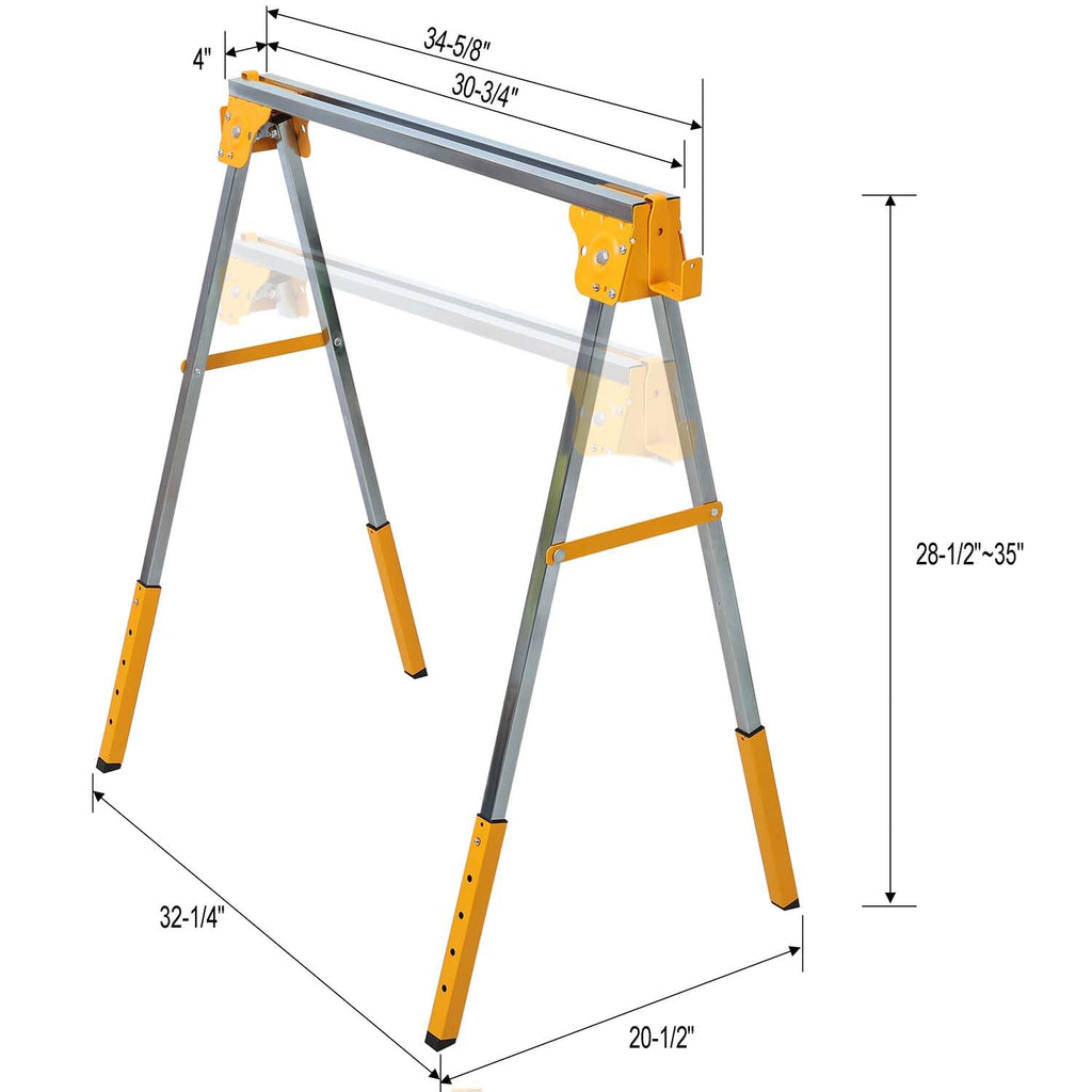 Adjustable Folding Steel Sawhorse 2 Pack P449561