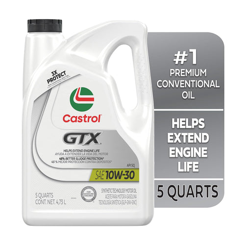 10W-30 Conventional Motor Oil, 5 Quarts V7961