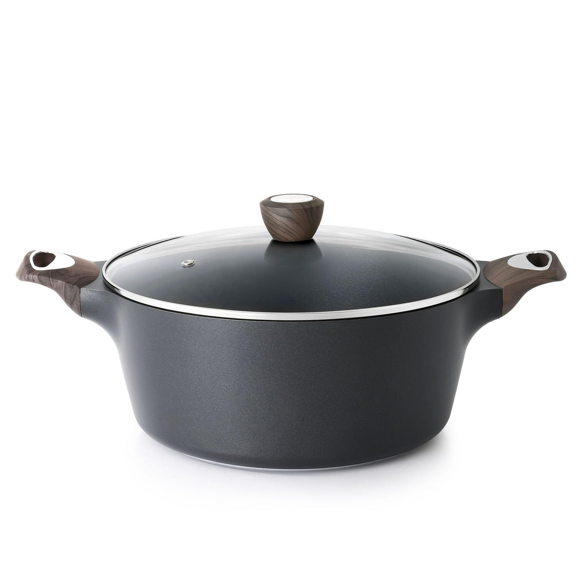 Nonstick Stock Pot with Lid 6.6 QT Black S77150