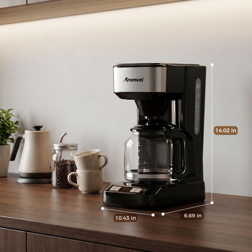 12-Cup Programmable Drip Coffee Maker with Glass Carafe S987