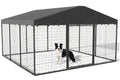 10x10x6 FT Galvanized Steel Dog Kennel with Roof P3376