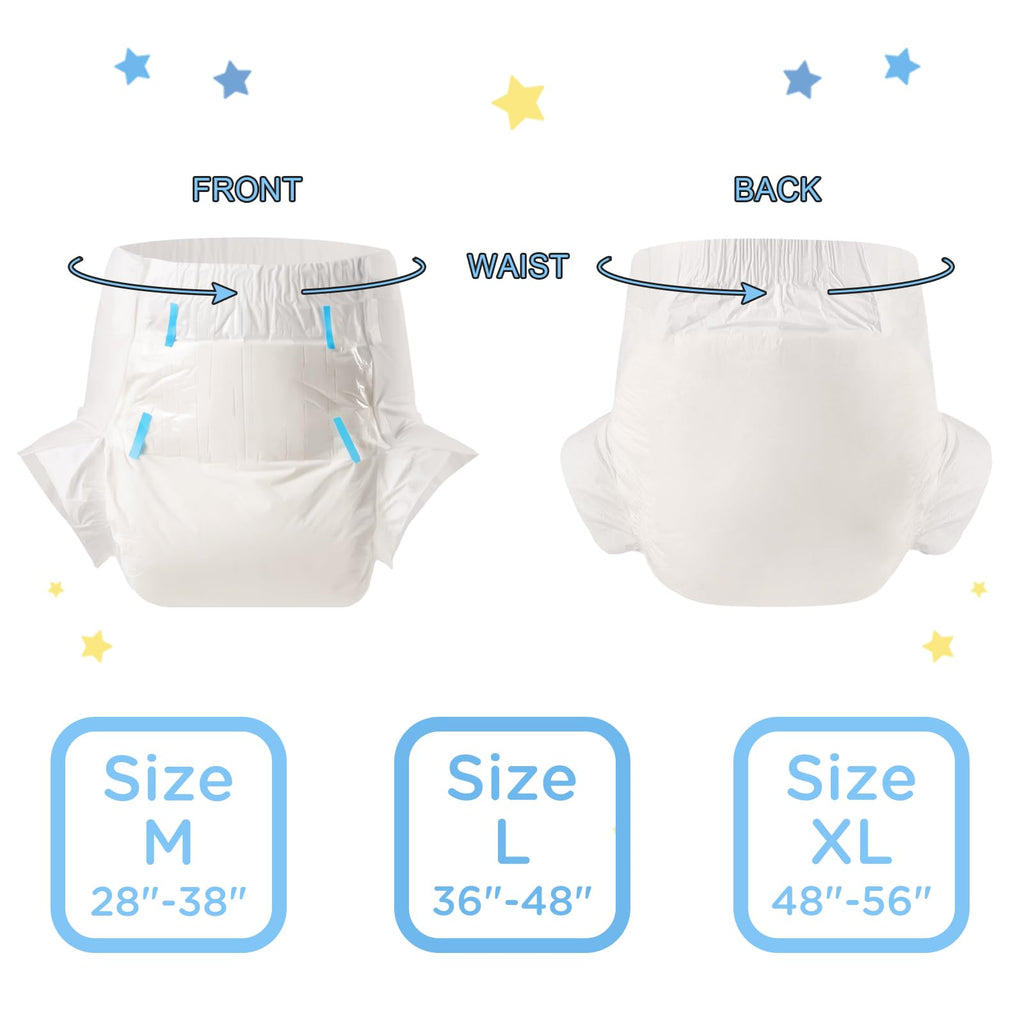 Adult Diaper 10 Pieces White Medium 28"-38" M233253