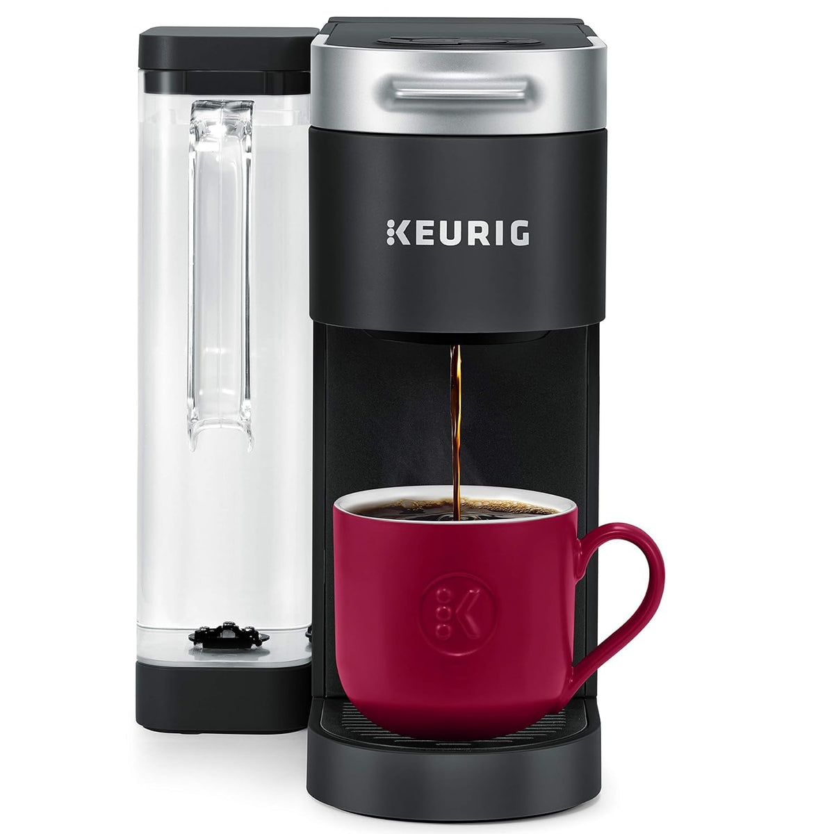 Compact Single Door Mini Fridge with Freezer, 2.5 Cubic Feet, Black & Single Serve K-Cup Pod Coffee Maker, Black R69740