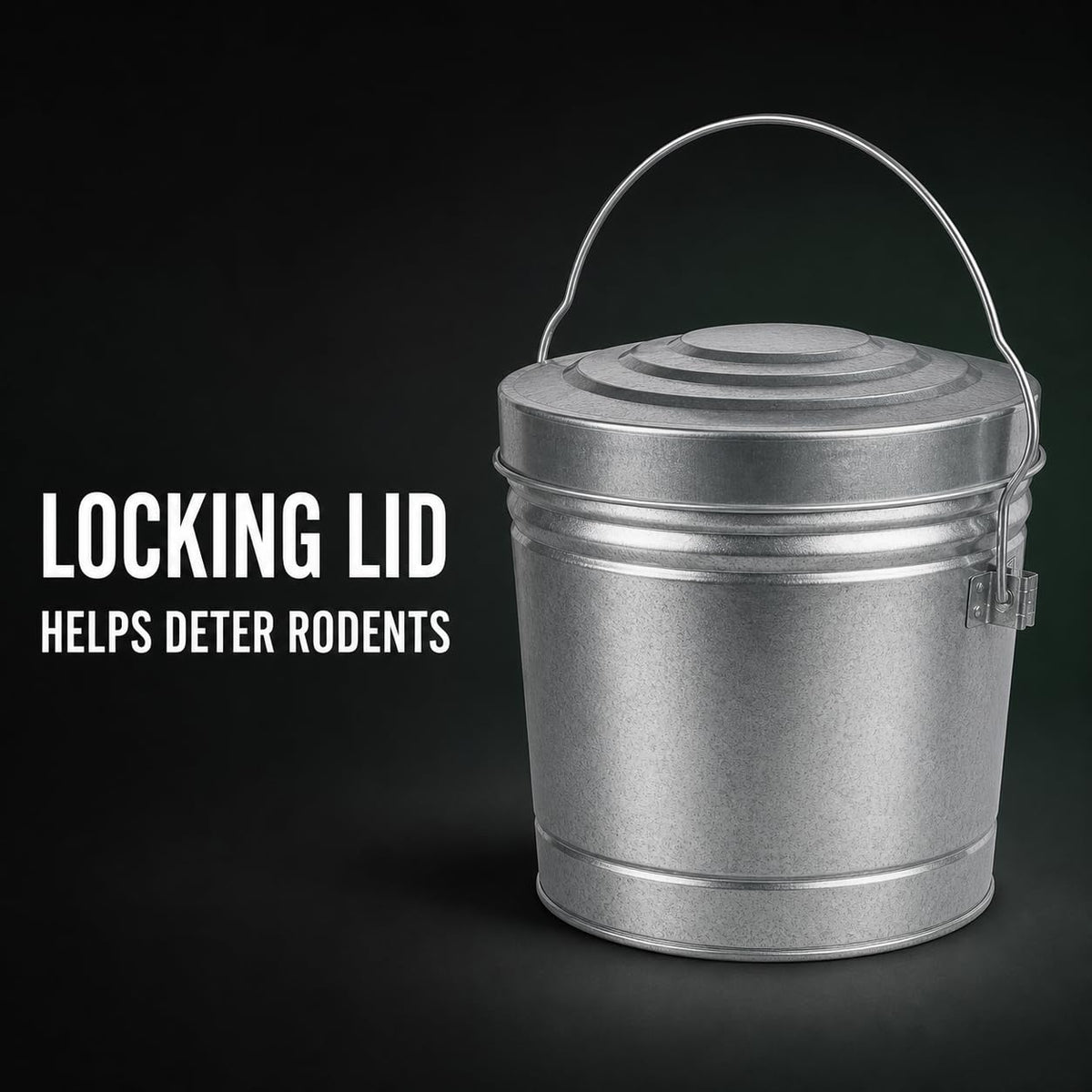 6 Gallon Galvanized Steel Can with Locking Lid I1265