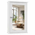 White Mirrored Medicine Cabinet with Single Door and 2 Adjustable Shelves L647