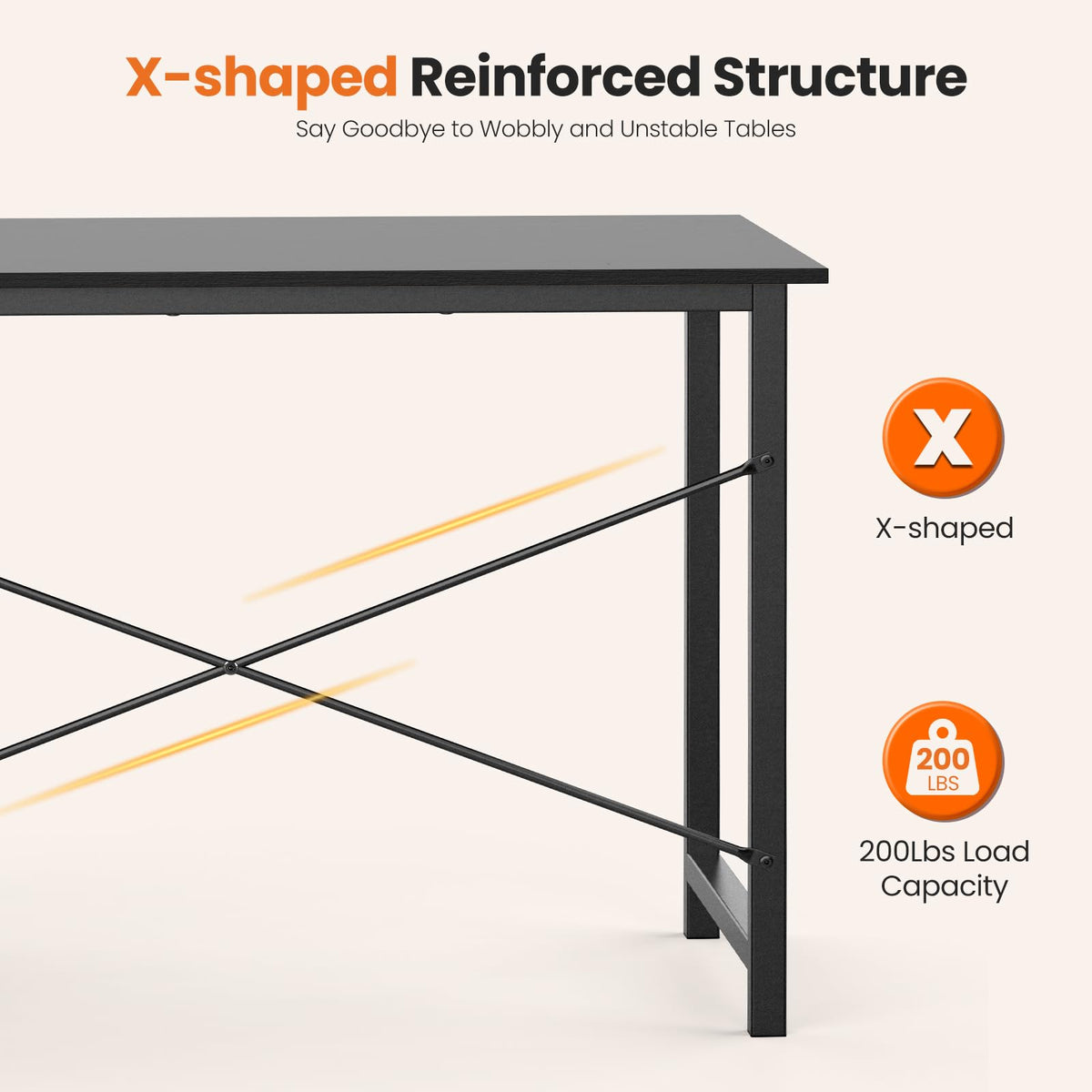 47 Inch Computer Desk with Drawers Black H18761