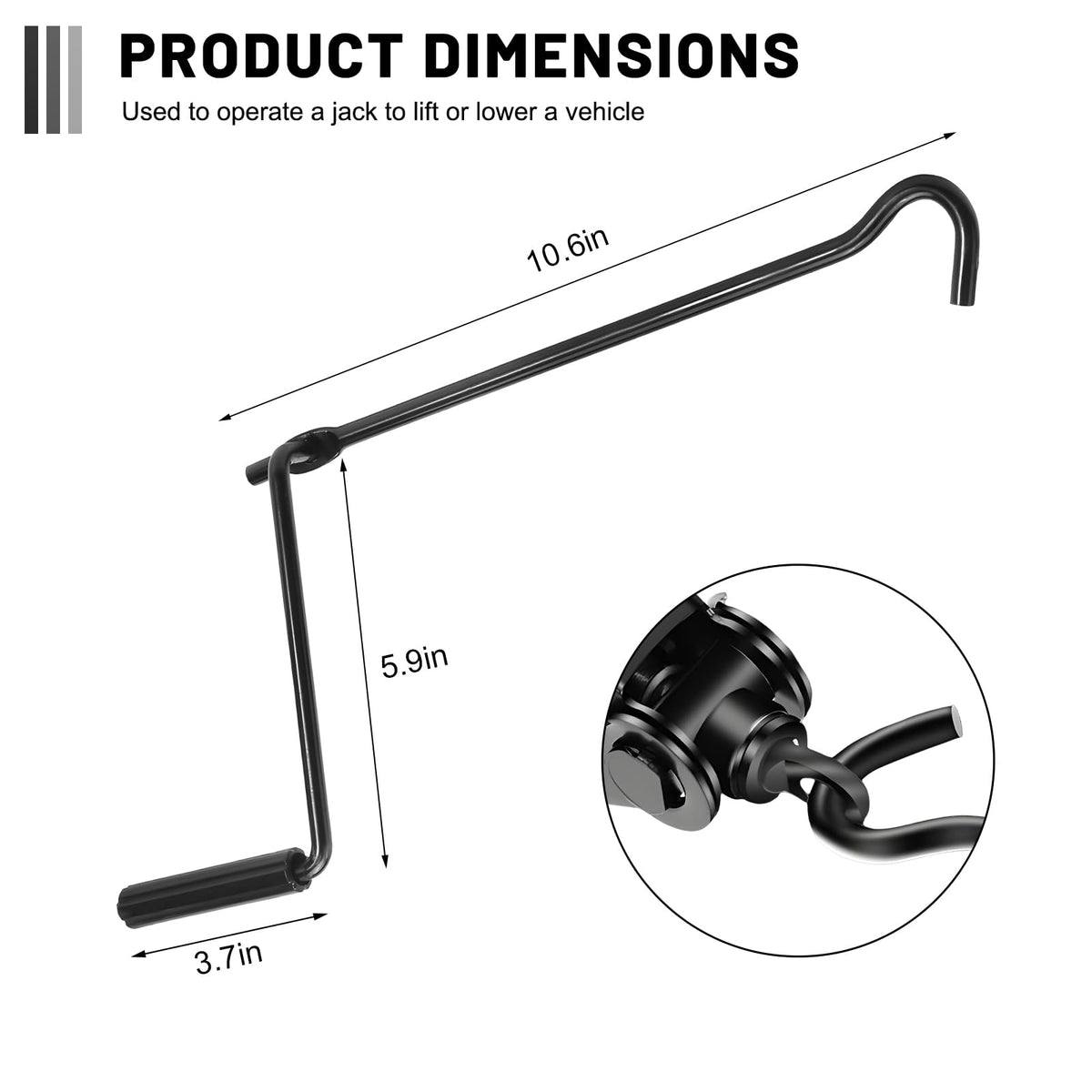 Scissor Lift Jack Crank Handle Metal Auto Repair Tool K1053