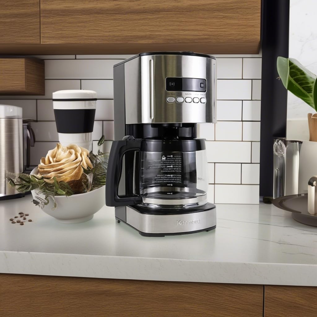 Programmable Drip Coffee Maker with Glass Pot, 12 Cup Black J45120