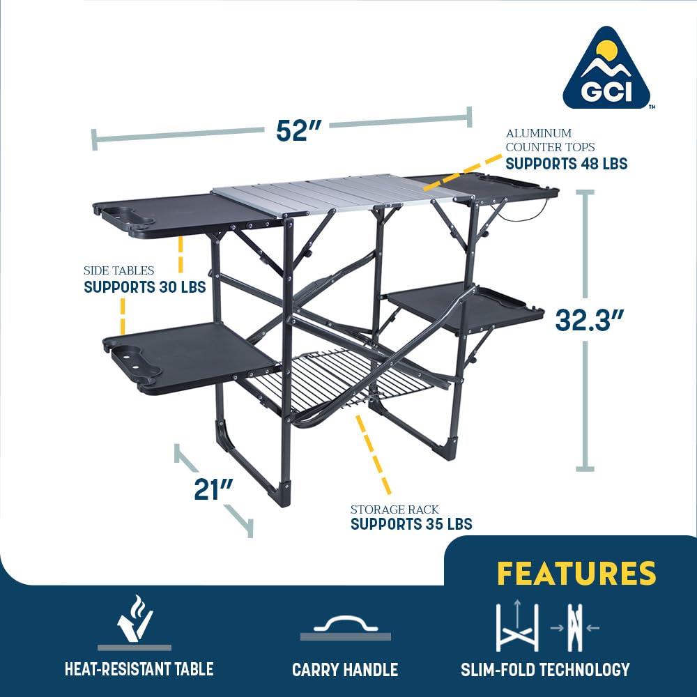 Portable Folding Cook Station with Heat Resistant Tabletop U3745