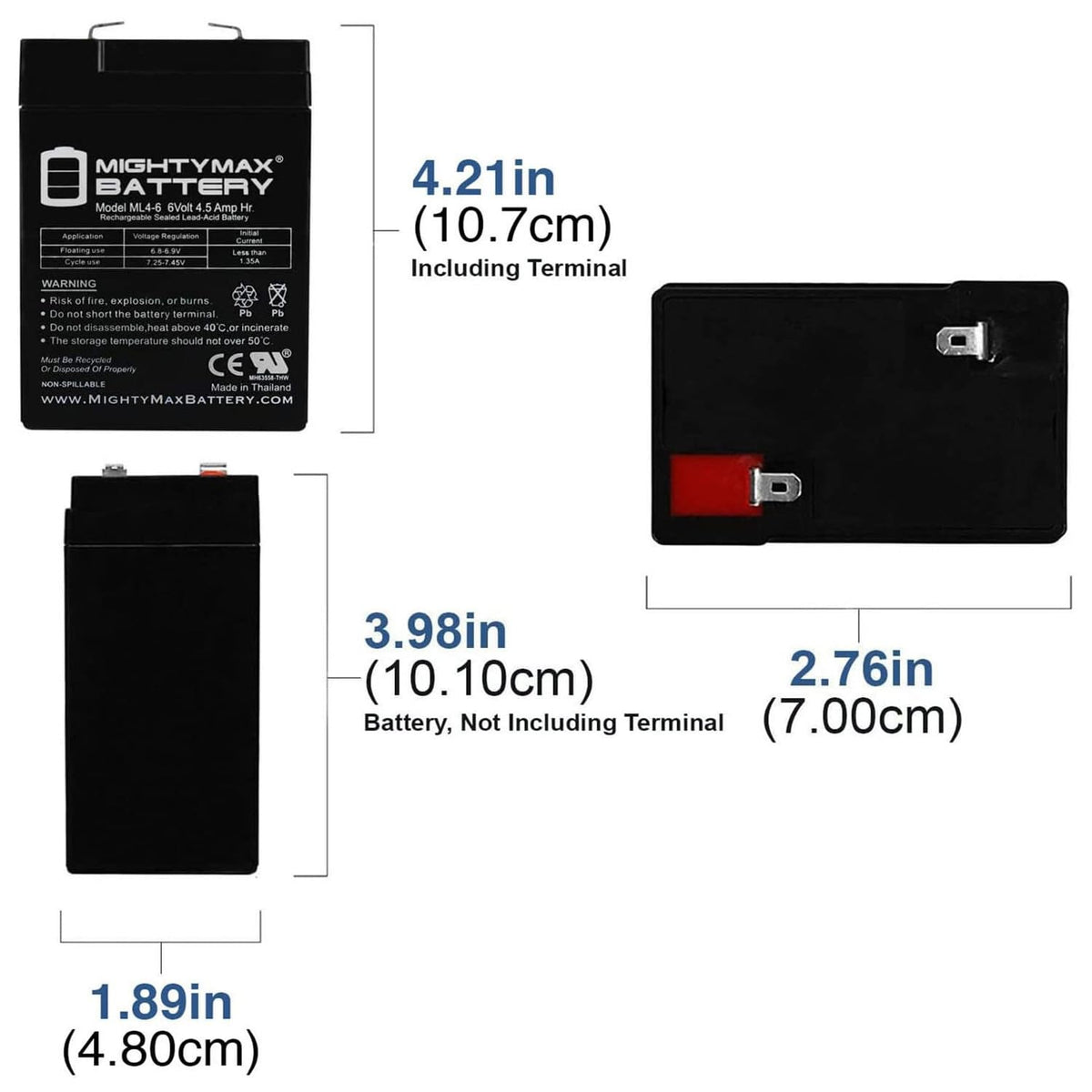 6V 4.5AH Battery 2 Pack H14005