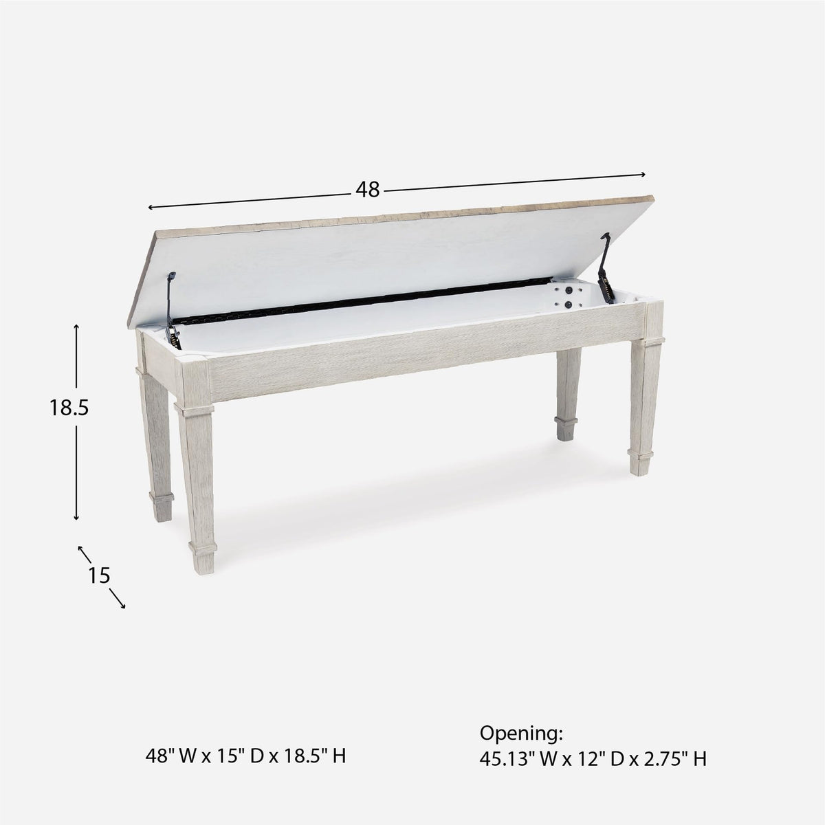 White Light Brown Wood Storage Bench V826