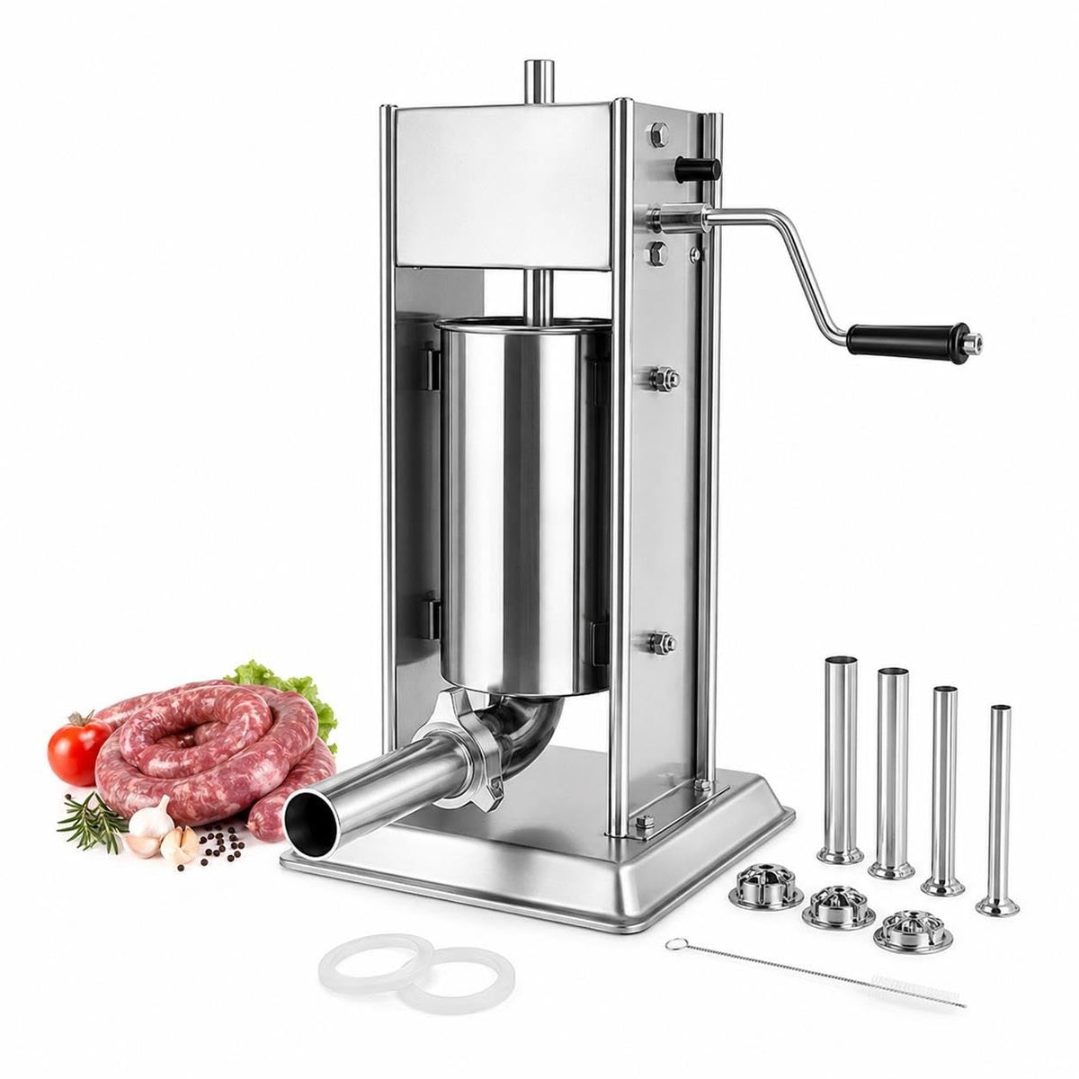 Vertical Sausage Stuffer and Churro Machine Combo, 304 Steel, 3L/5L/7L X695