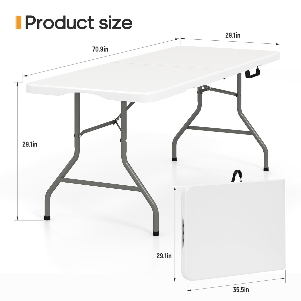 6ft Heavy Duty Folding Table White H517
