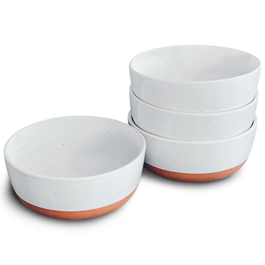 Ceramic Flat Bowls Set of 4 25 oz Porcelain Bowl A185627