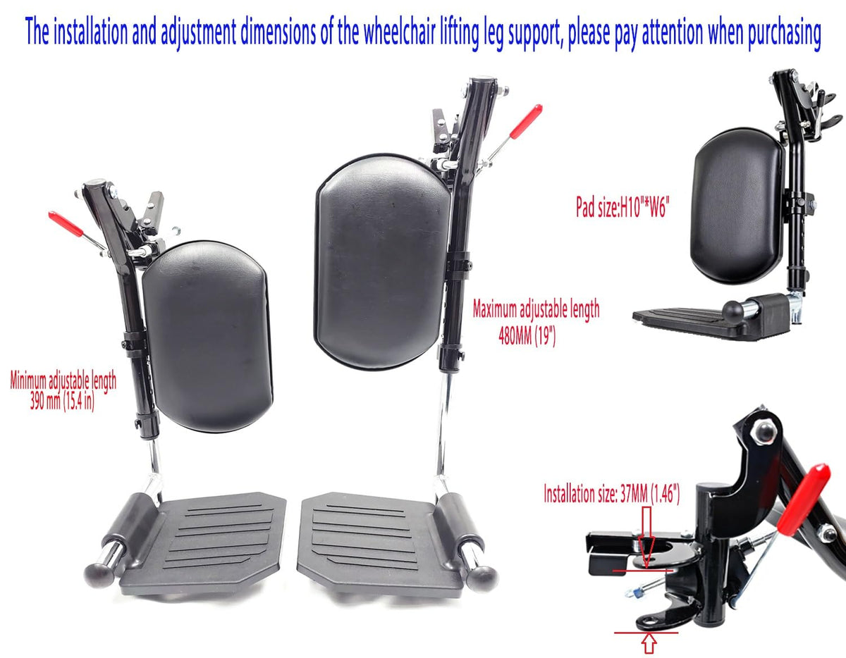 Wheelchair Elevating Legrests with Padded Calf Pads and Composite Footplates L8905