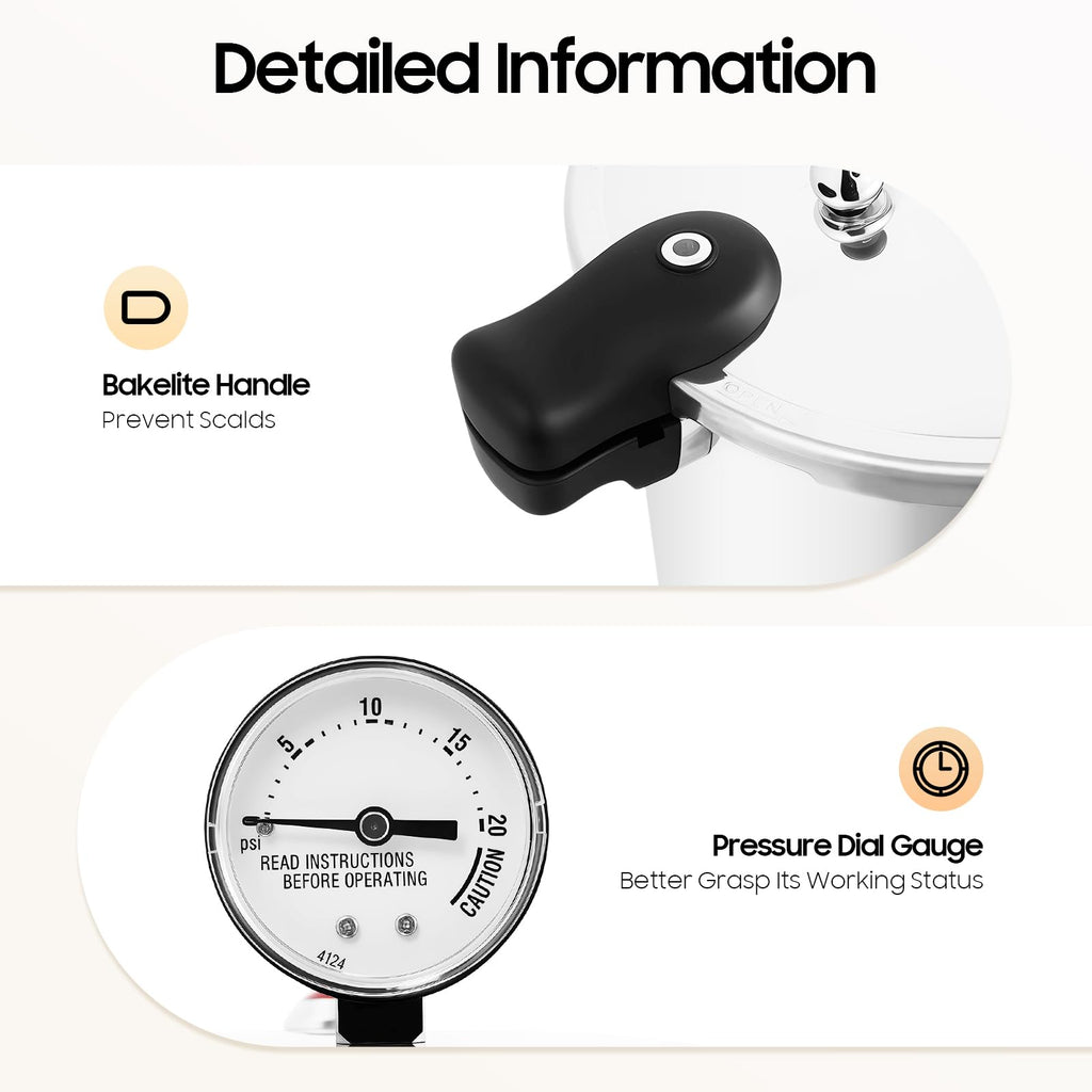 23 Quart Aluminum Pressure Cooker with Pressure Gauge & Release Valve K489877