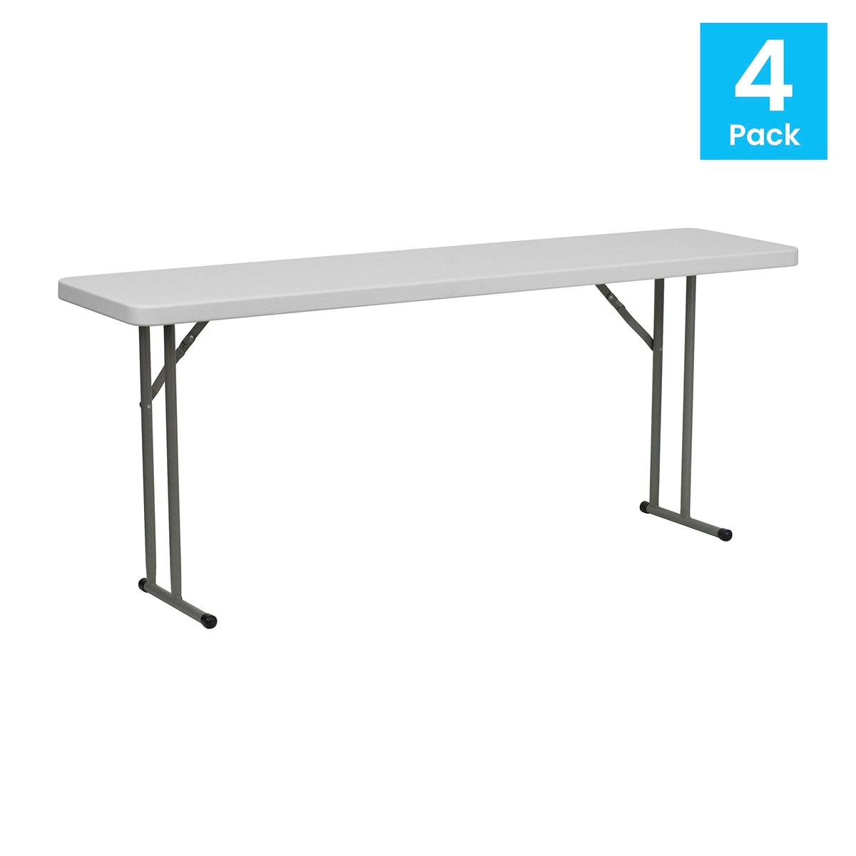 6 ft Plastic Folding Training Table 4-Pack I5905