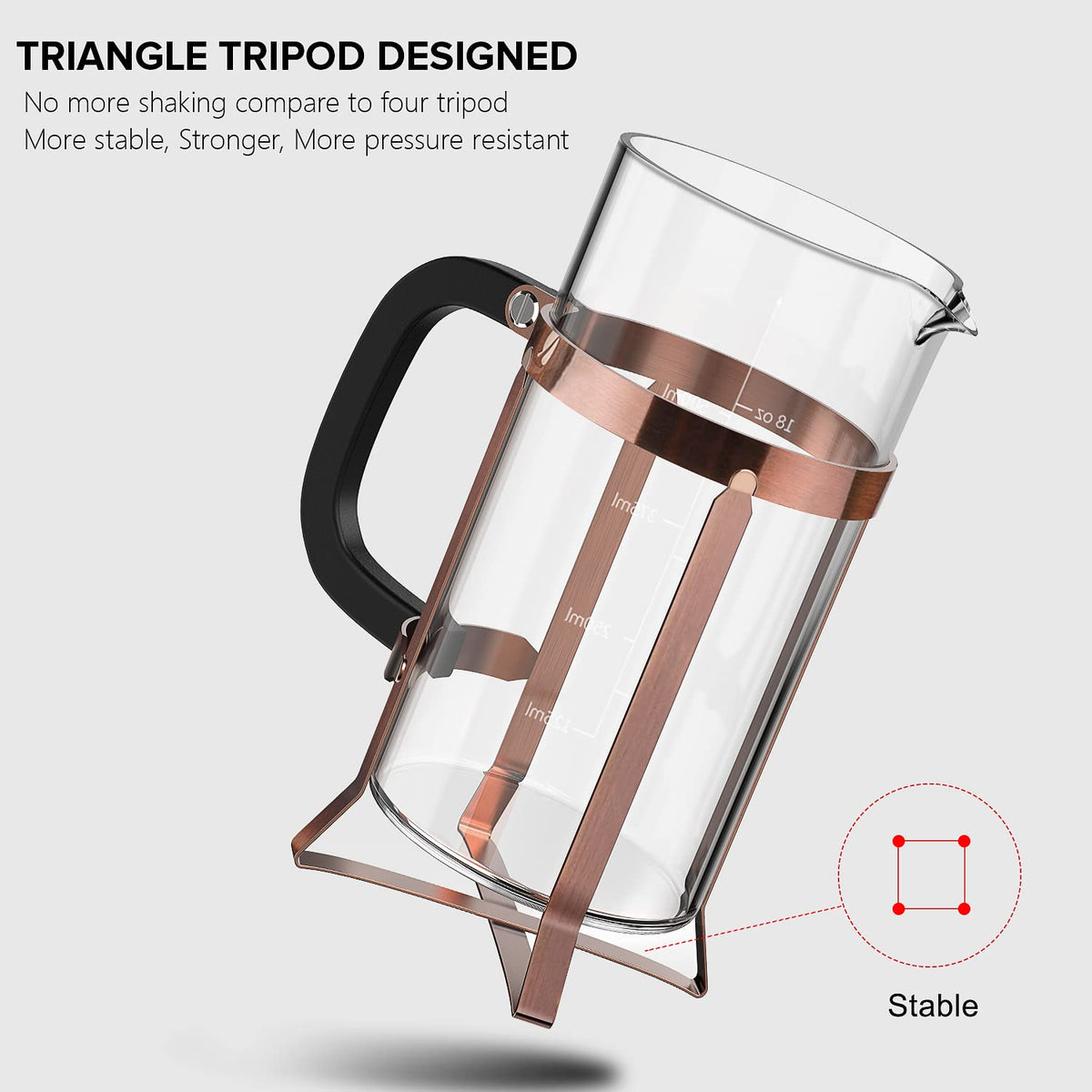 French Press Coffee Maker Borosilicate Glass S94757