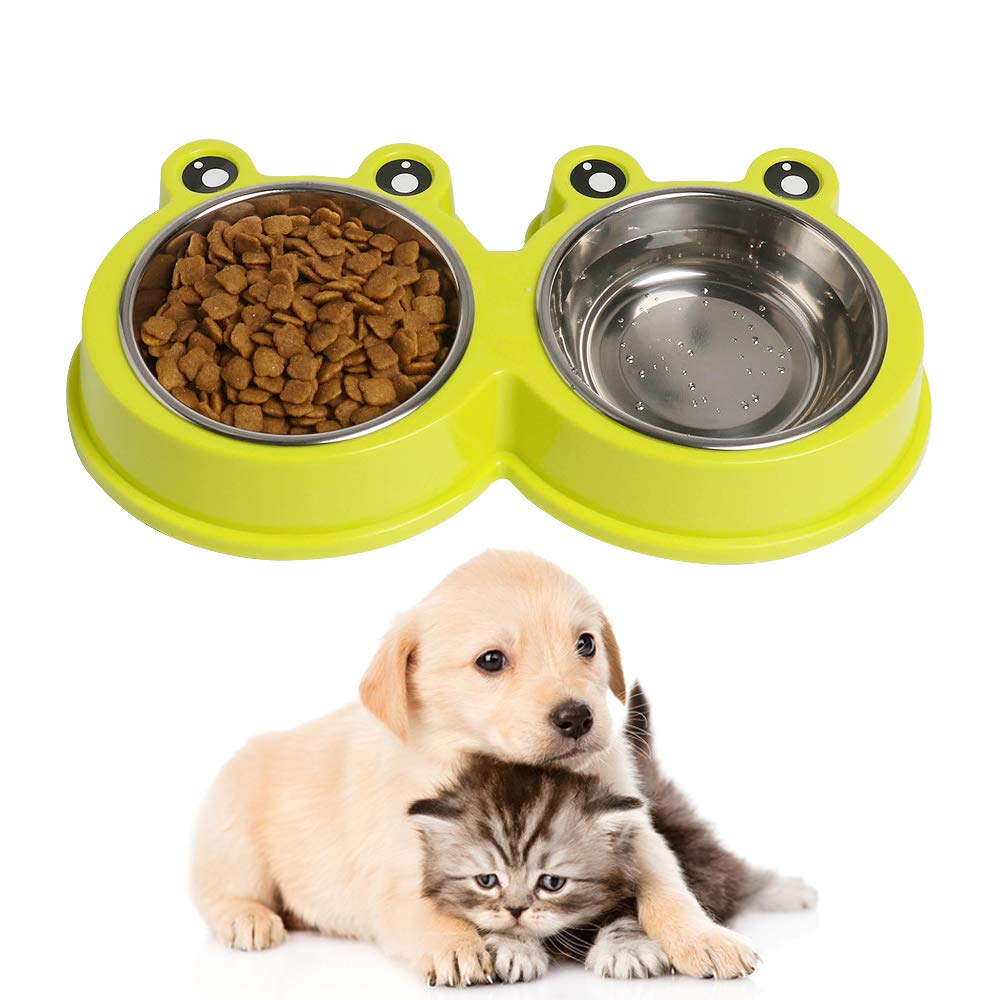 Stainless Steel Non-Slip Double Pet Feeder Q21033