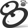 2 Pcs Universal Silicone Tempered Glass Pan Lids Dishwasher Safe E732