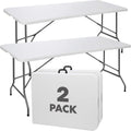 White 6FT Foldable Table 2-Pack Y3376