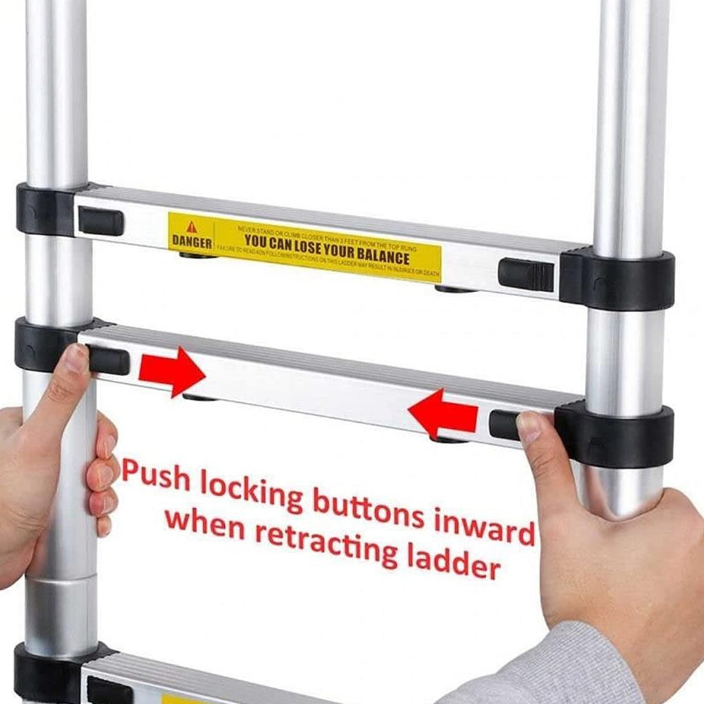 Aluminum Telescopic Extension Ladder 8.5ft-20.3ft Non-Slip V10627