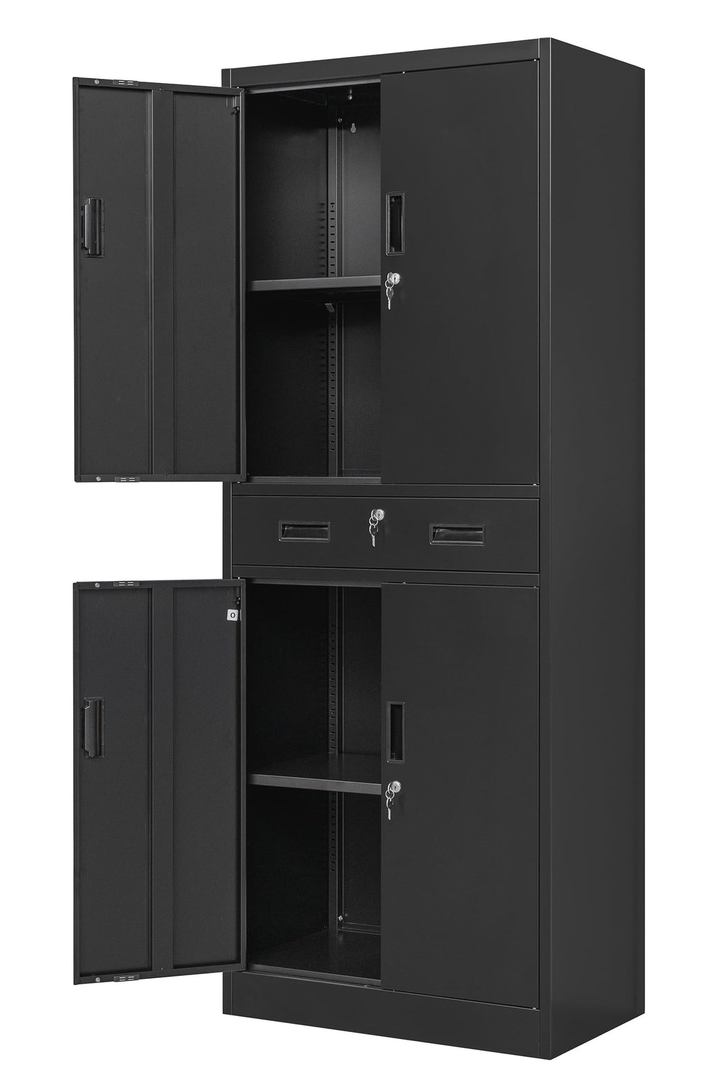 Metal Locking Storage Cabinet with Adjustable Shelves and 1 Drawer N536764