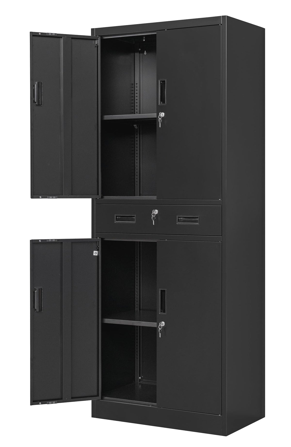 Metal Locking Storage Cabinet with Adjustable Shelves and 1 Drawer N536764
