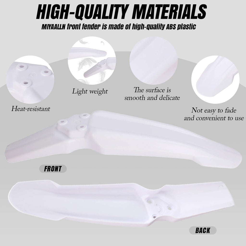 White Dirt Bike & Ebike Front Fender I844