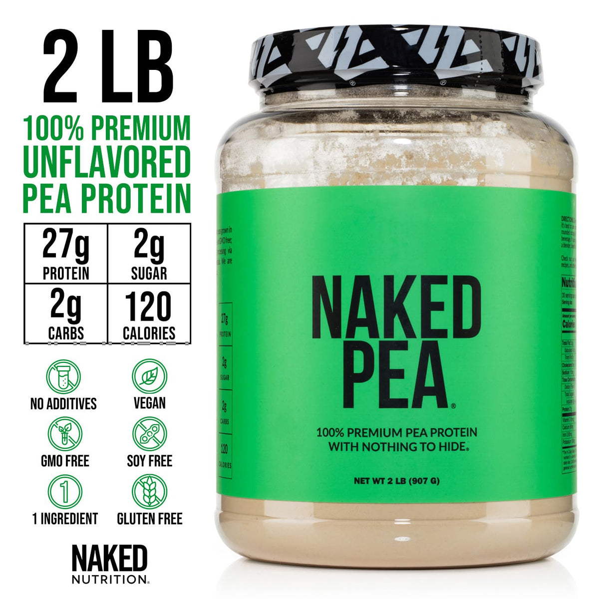 Pea Protein Powder 2LB and Powdered Peanut Butter 1.5LB Vegan Non-GMO Gluten Free H931535