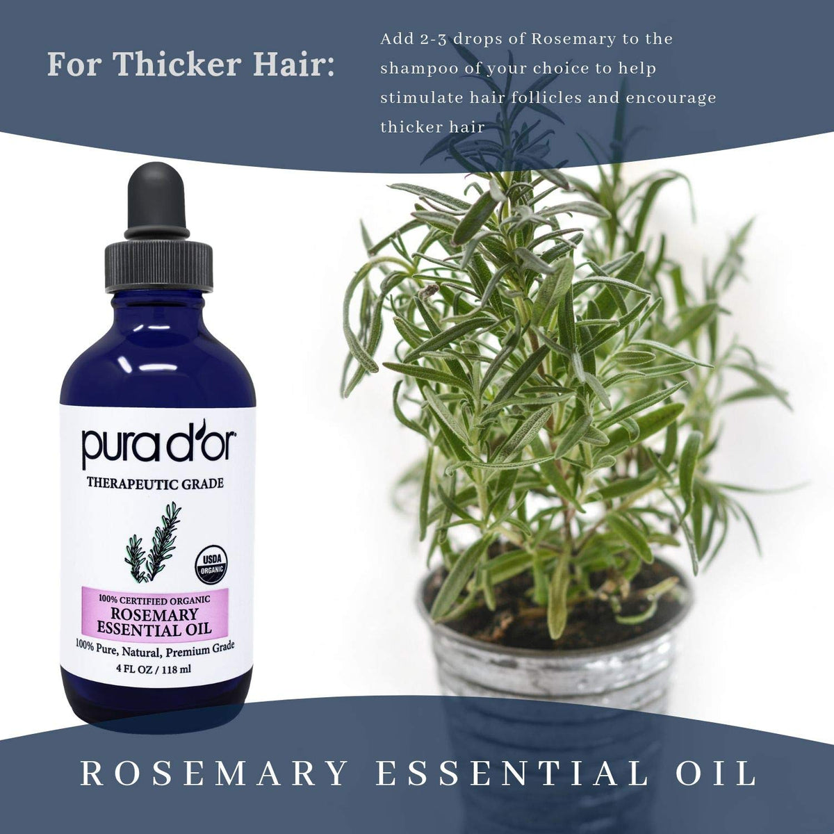Organic Lavender & Rosemary Essential Oils Bundle 4oz Each T68480