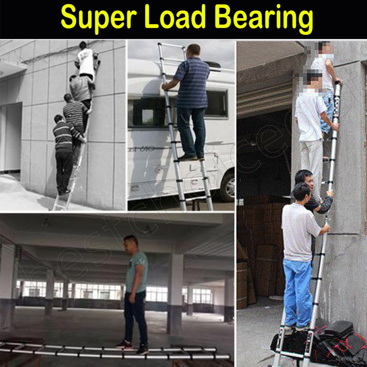 Aluminum Telescopic Extension Ladder 8.5ft-20.3ft Non-Slip V10627
