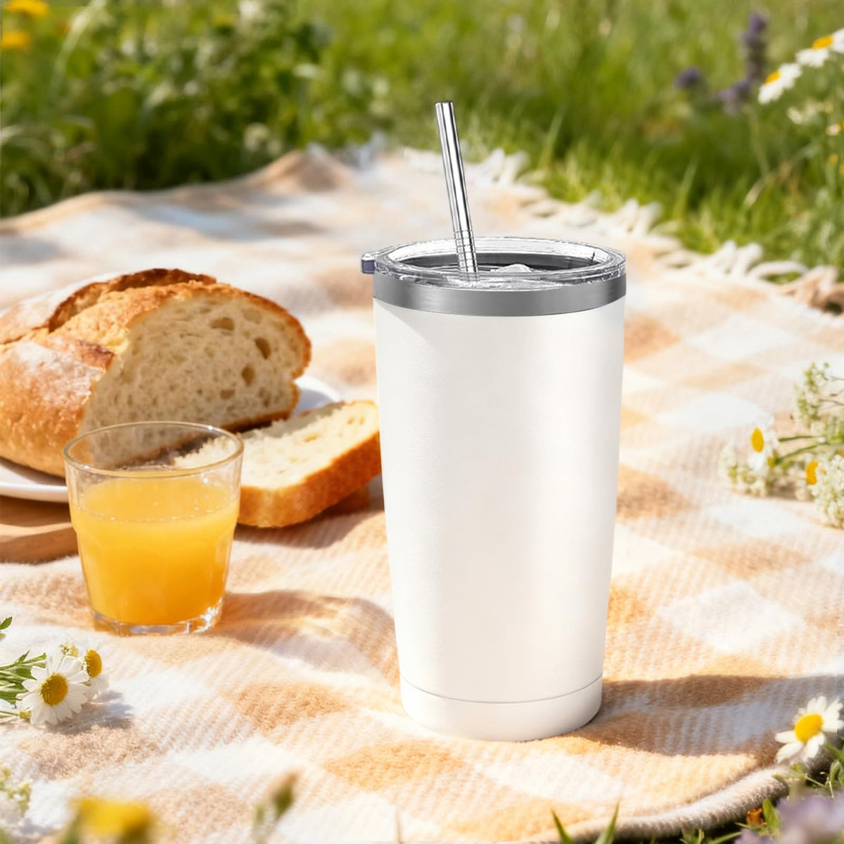 16 Pack Stainless Steel Insulated Tumbler 20oz White Y95209